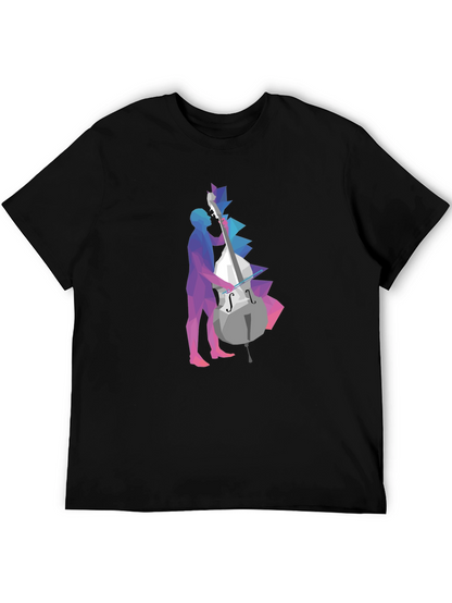 Abstract Geometric Bass Player Graphic Tee