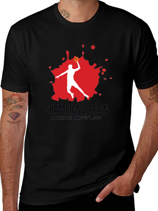 Champions Train Graphic Tee - Basketball Motivation