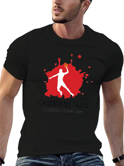 Champions Train Graphic Tee - Basketball Motivation