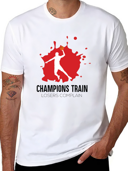 Champions Train Graphic Tee - Basketball Motivation