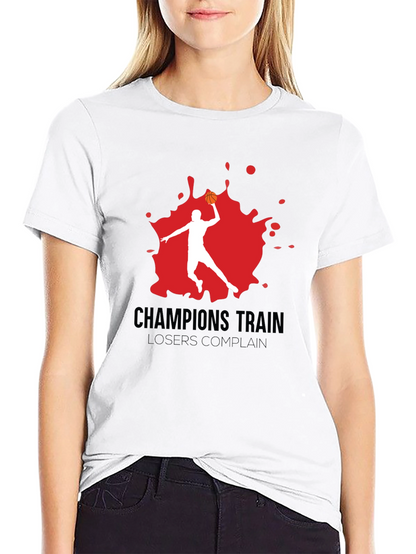 Champions Train Graphic Tee - Basketball Motivation