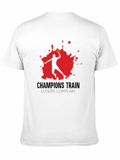 Champions Train Graphic Tee - Basketball Motivation