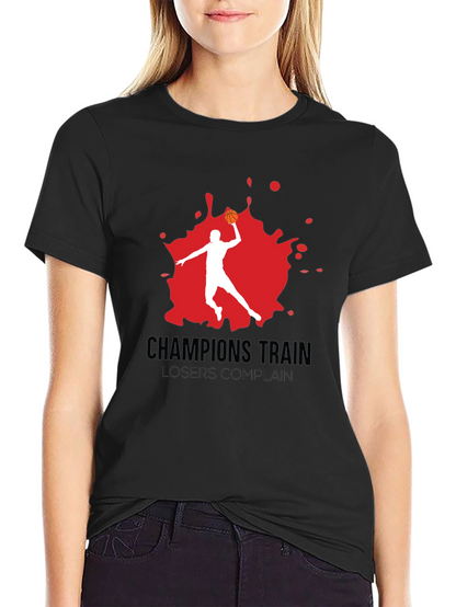 Champions Train Graphic Tee - Basketball Motivation
