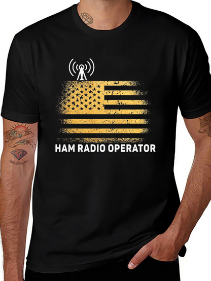 Ham Radio Operator T-Shirt - US Flag Design