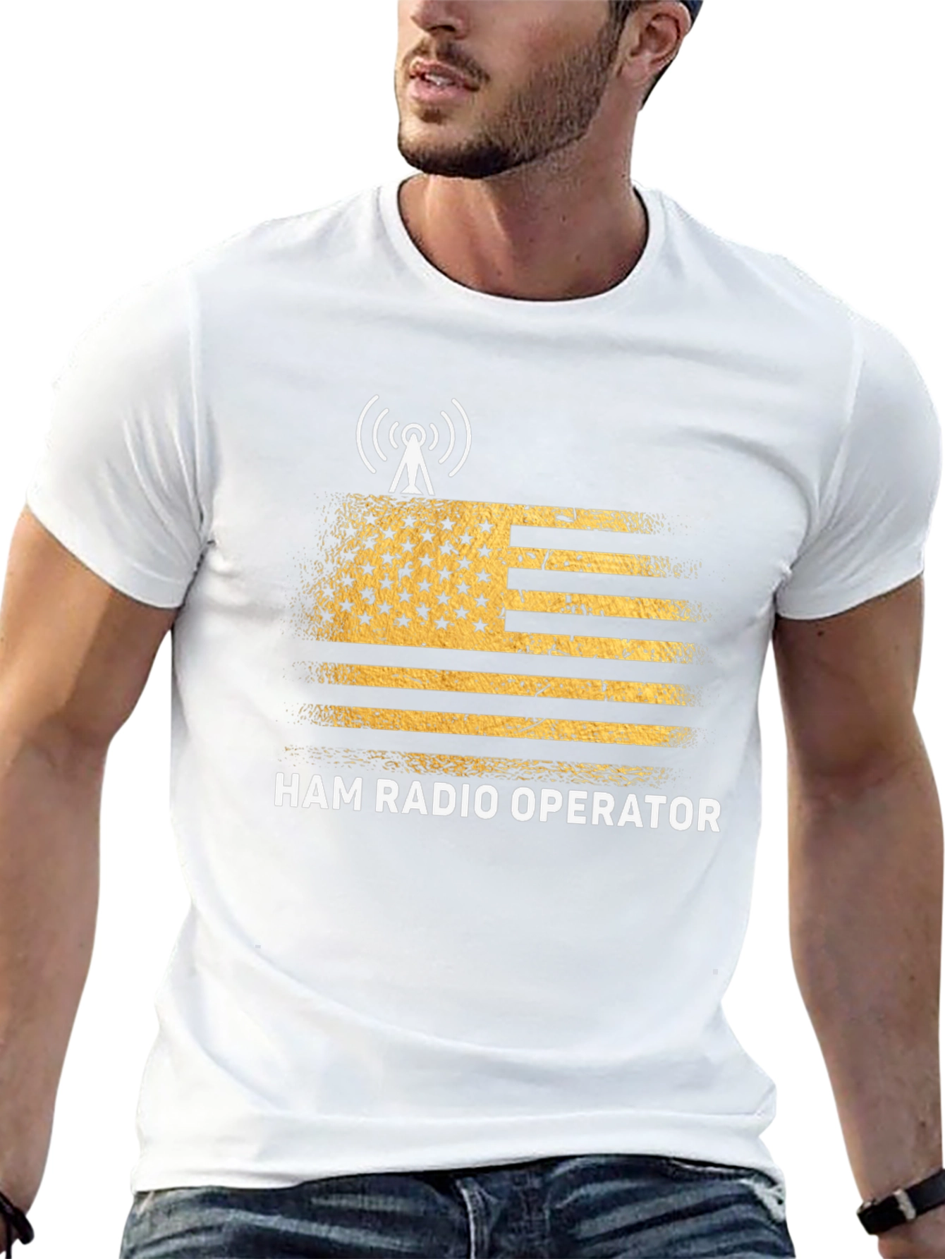 Ham Radio Operator T-Shirt - US Flag Design