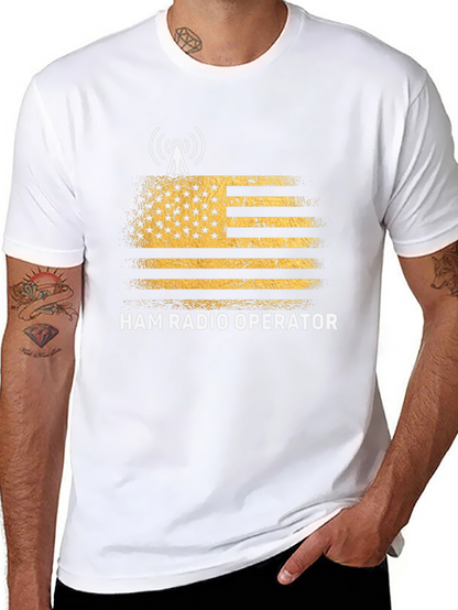Ham Radio Operator T-Shirt - US Flag Design