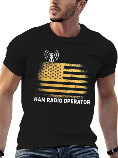 Ham Radio Operator T-Shirt - US Flag Design