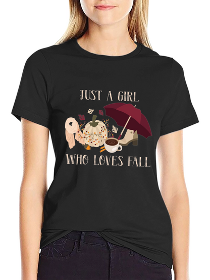 Fall Lover Tee - Autumn Pumpkin Umbrella Shirt