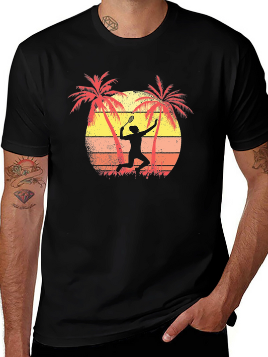 Tropical Tennis Player Graphic Tee