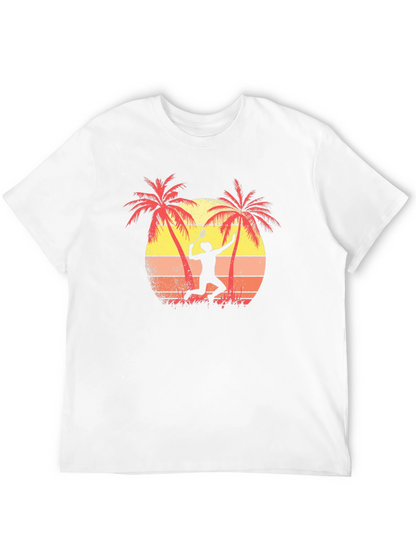 Tropical Tennis Player Graphic Tee