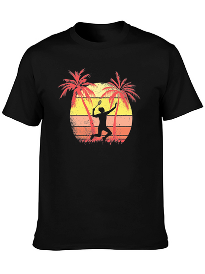 Tropical Tennis Player Graphic Tee