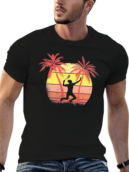 Tropical Tennis Player Graphic Tee