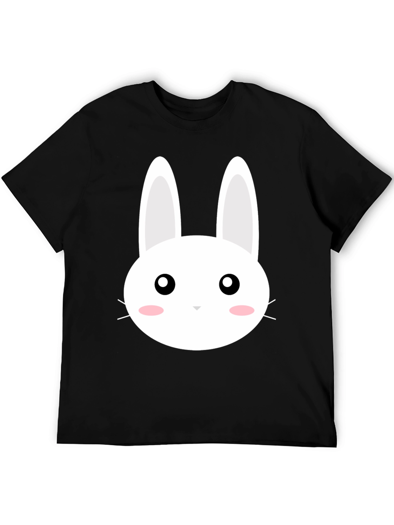 Cute Bunny Graphic Black T-Shirt