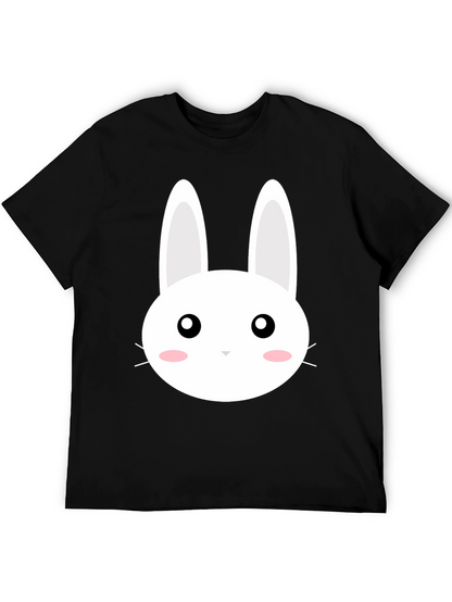 Cute Bunny Graphic Black T-Shirt