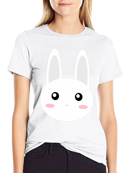 Cute Bunny Graphic Black T-Shirt