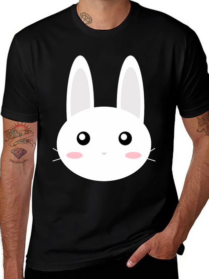 Cute Bunny Graphic Black T-Shirt