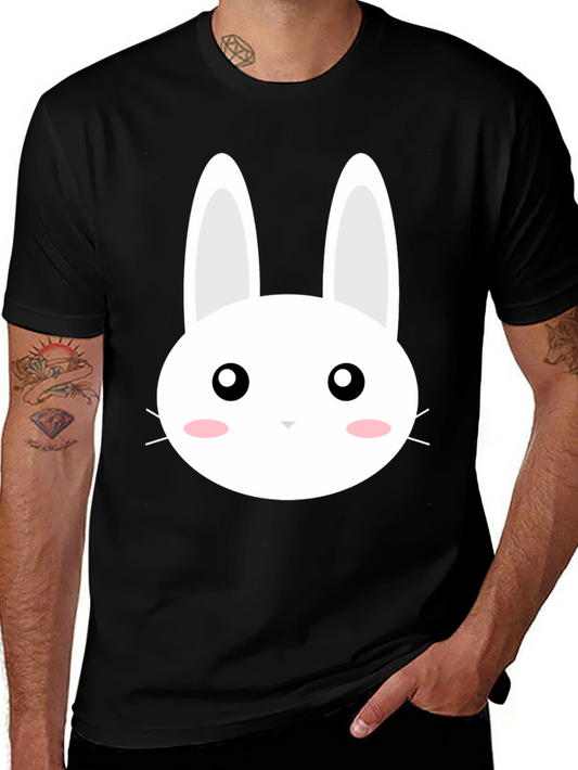 Cute Bunny Graphic Black T-Shirt