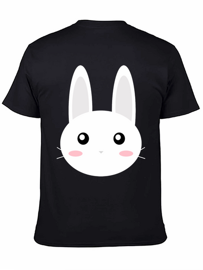 Cute Bunny Graphic Black T-Shirt