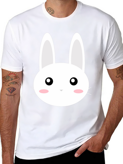 Cute Bunny Graphic Black T-Shirt