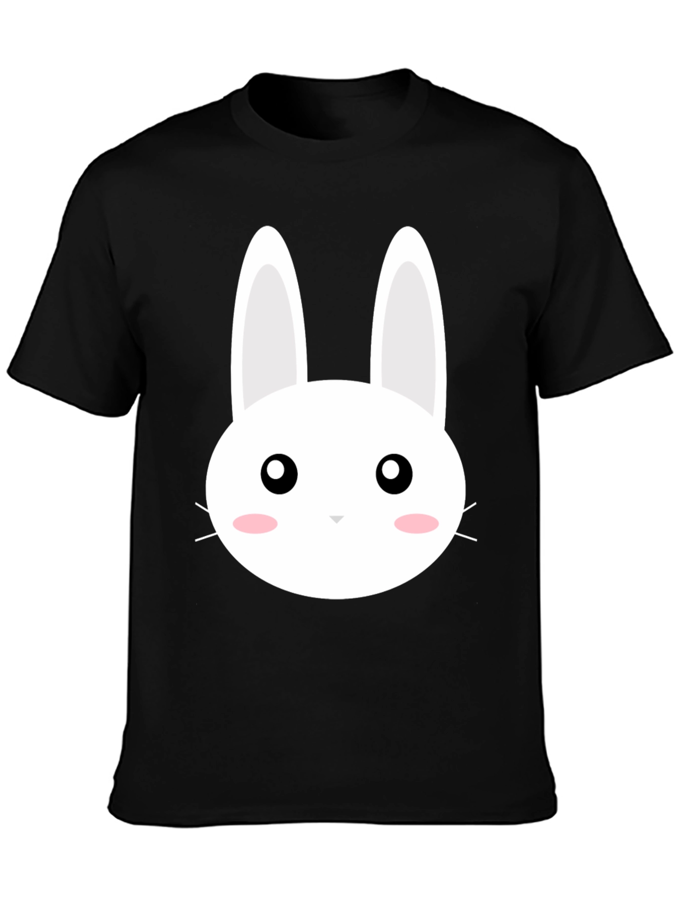 Cute Bunny Graphic Black T-Shirt