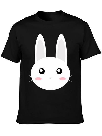 Cute Bunny Graphic Black T-Shirt