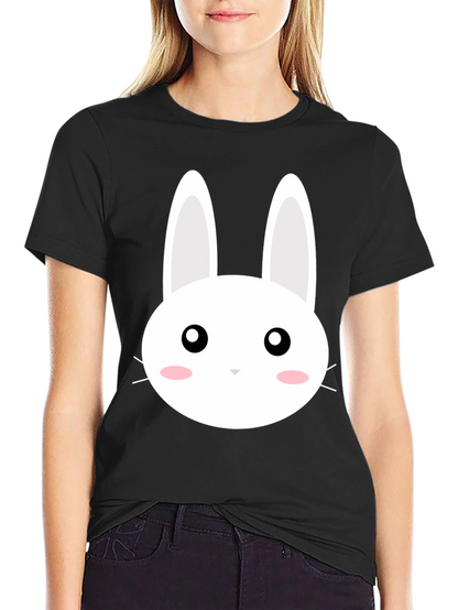 Cute Bunny Graphic Black T-Shirt