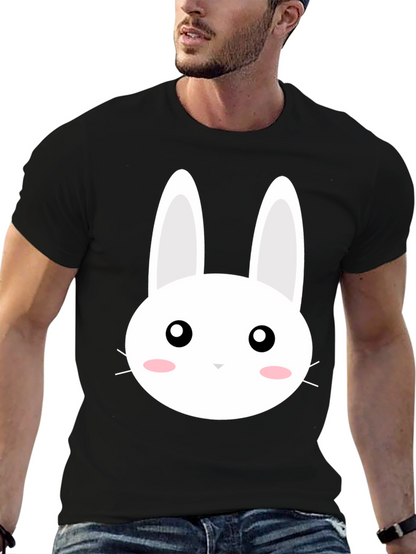 Cute Bunny Graphic Black T-Shirt