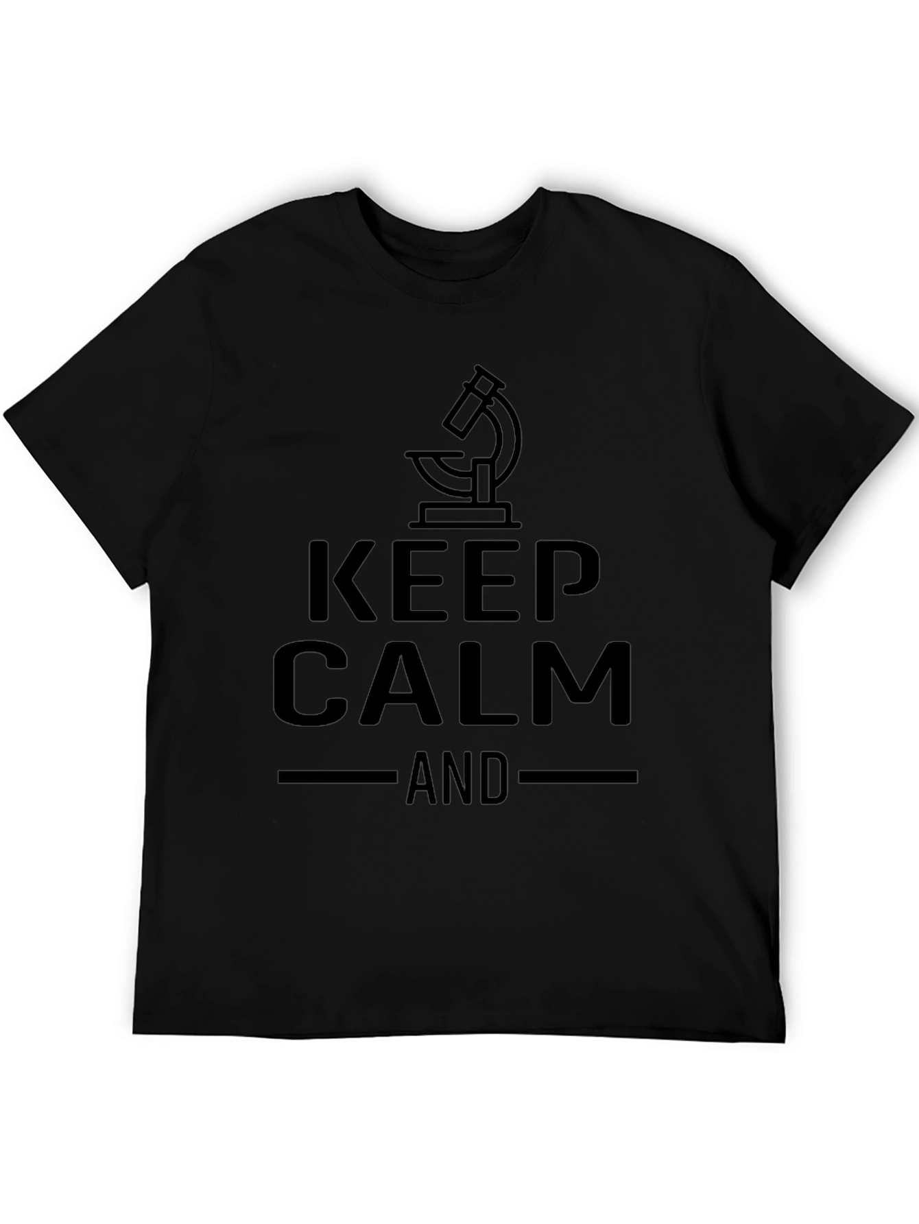 Keep Calm Microscope Black T-Shirt
