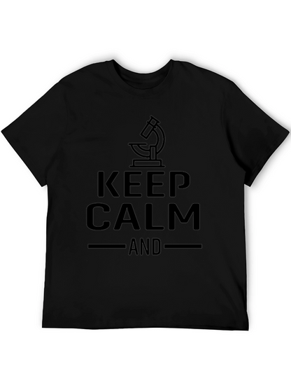 Keep Calm Microscope Black T-Shirt