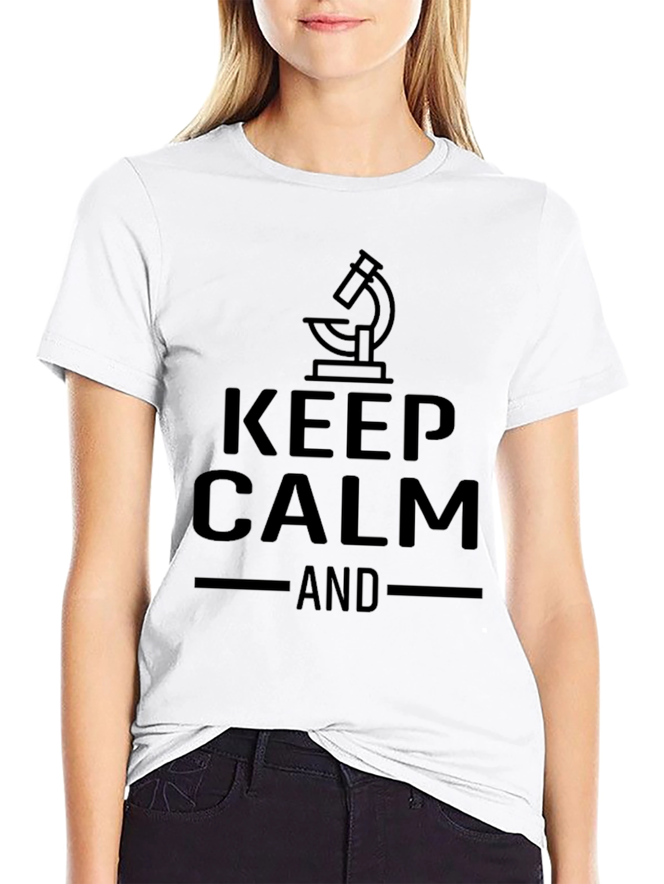 Keep Calm Microscope Black T-Shirt