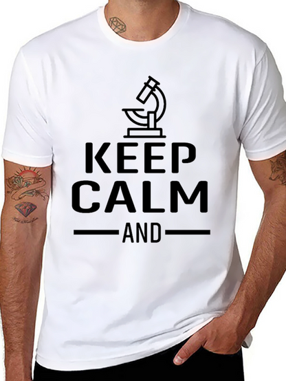Keep Calm Microscope Black T-Shirt