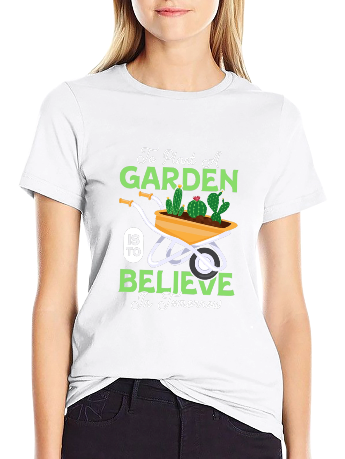 Plant a Garden Believe in Tomorrow Black T-Shirt