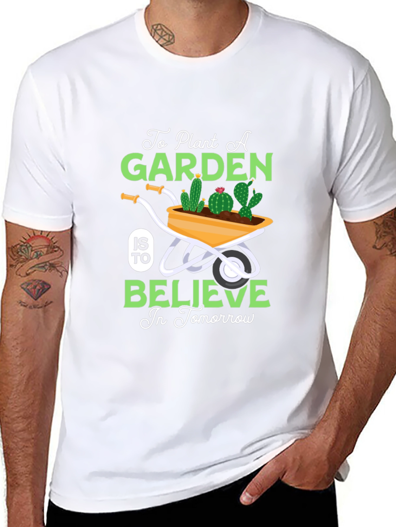 Plant a Garden Believe in Tomorrow Black T-Shirt