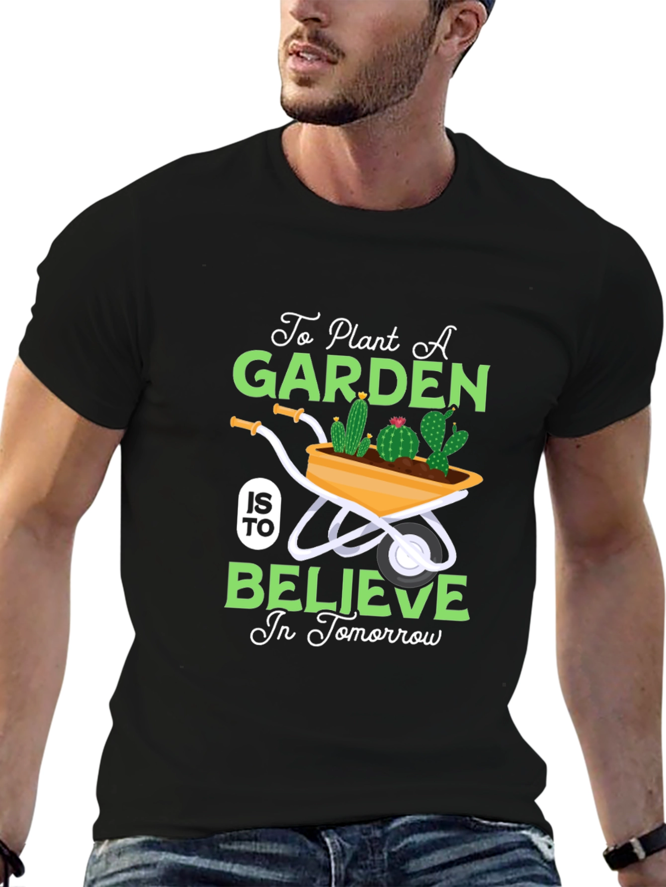 Plant a Garden Believe in Tomorrow Black T-Shirt
