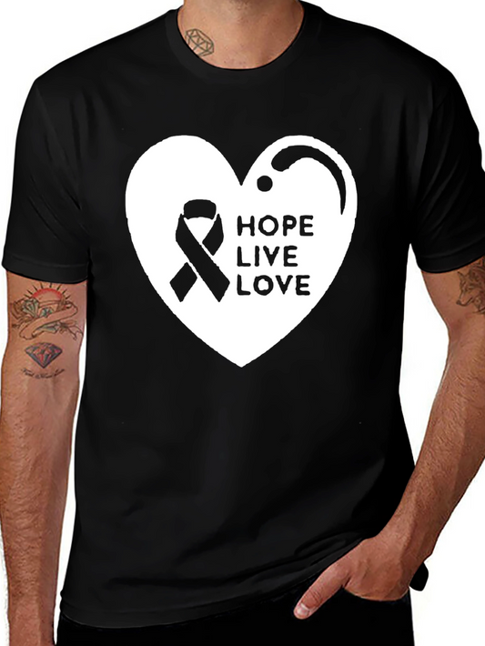 Hope Live Love Ribbon Heart T-Shirt