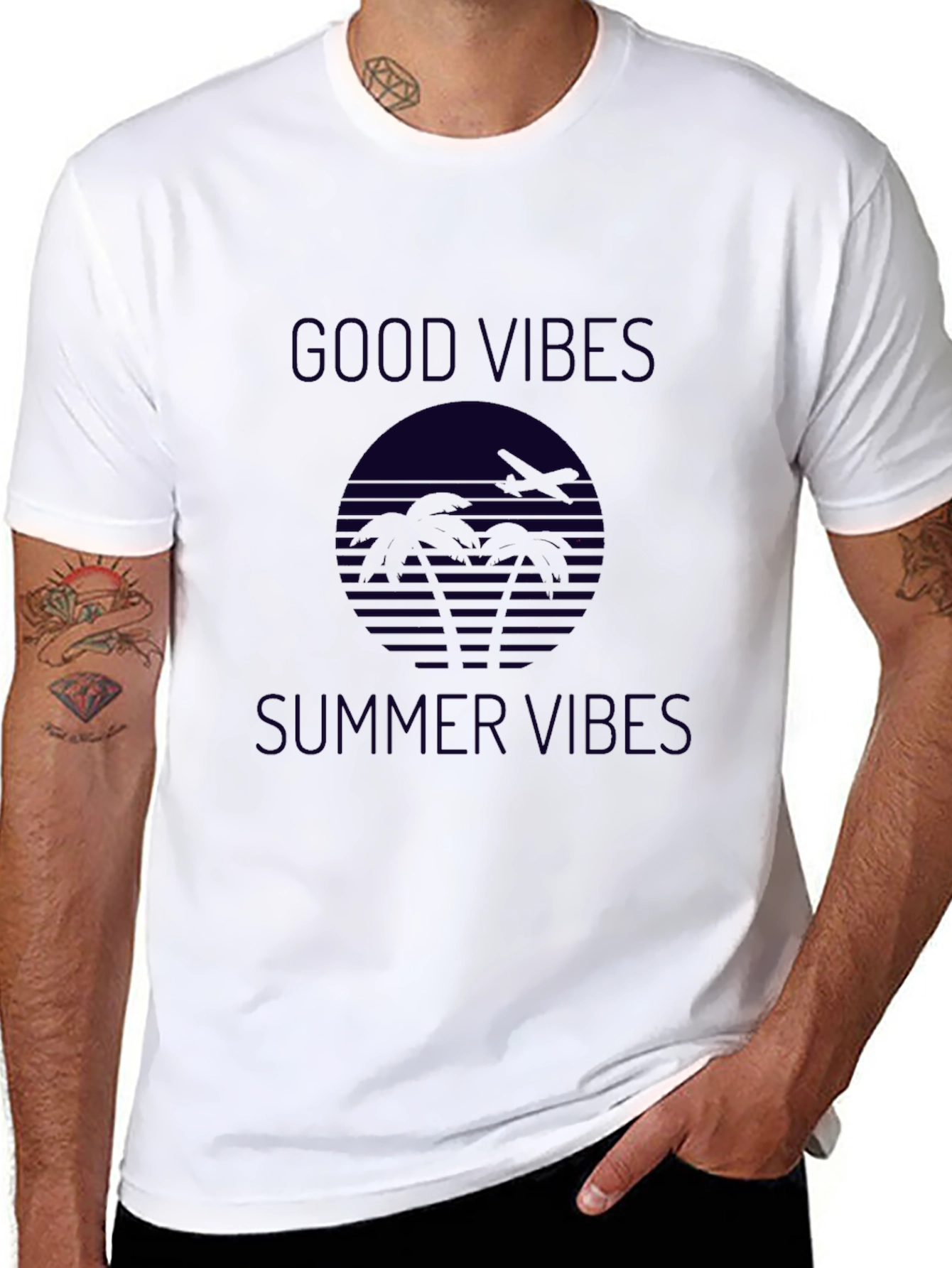 Good Vibes Summer Graphic Tee - Black