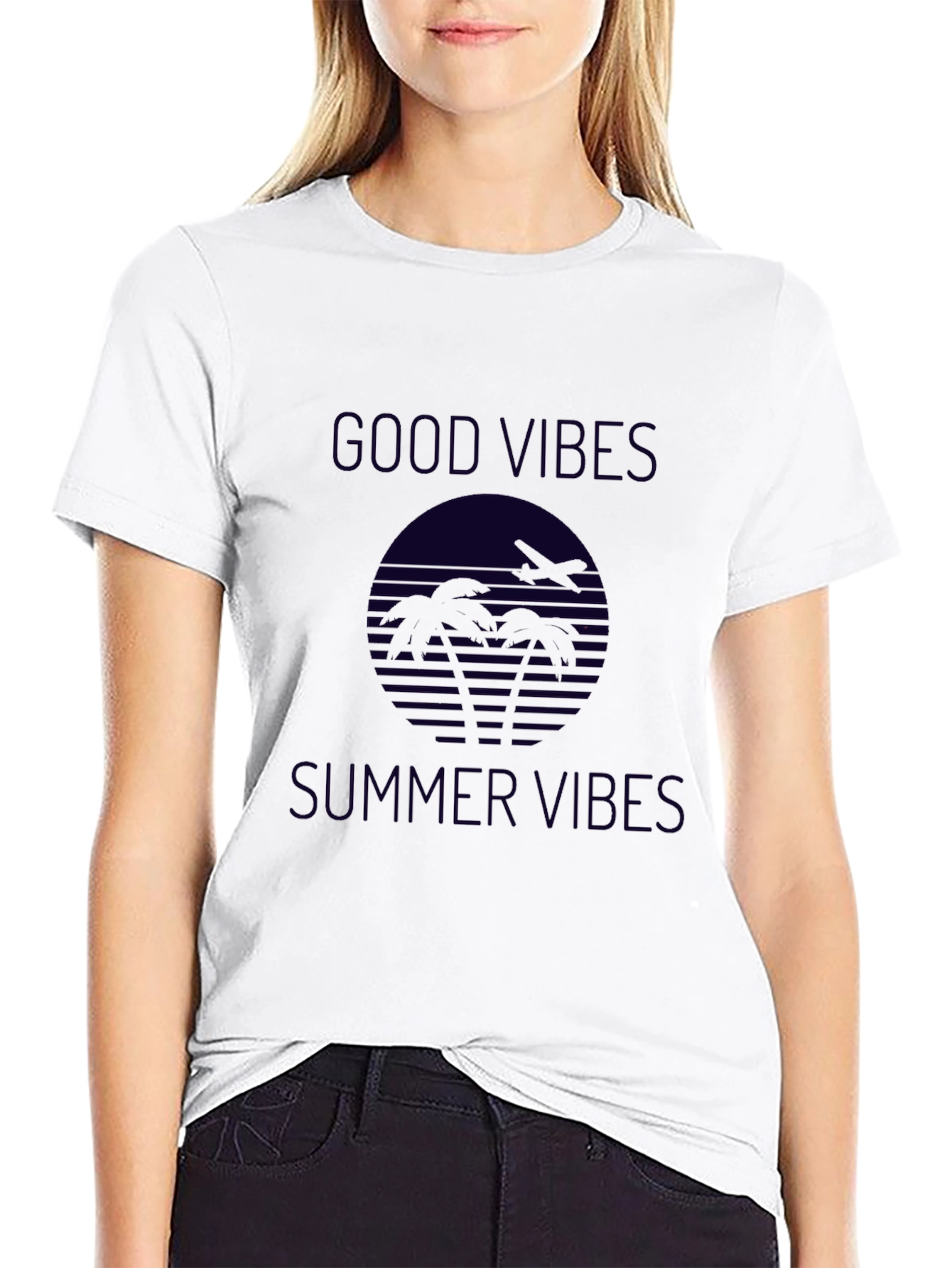 Good Vibes Summer Graphic Tee - Black