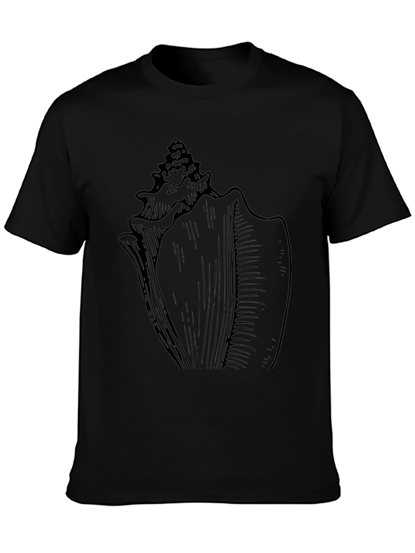 Seashell Graphic T-Shirt - Black Cotton Tee