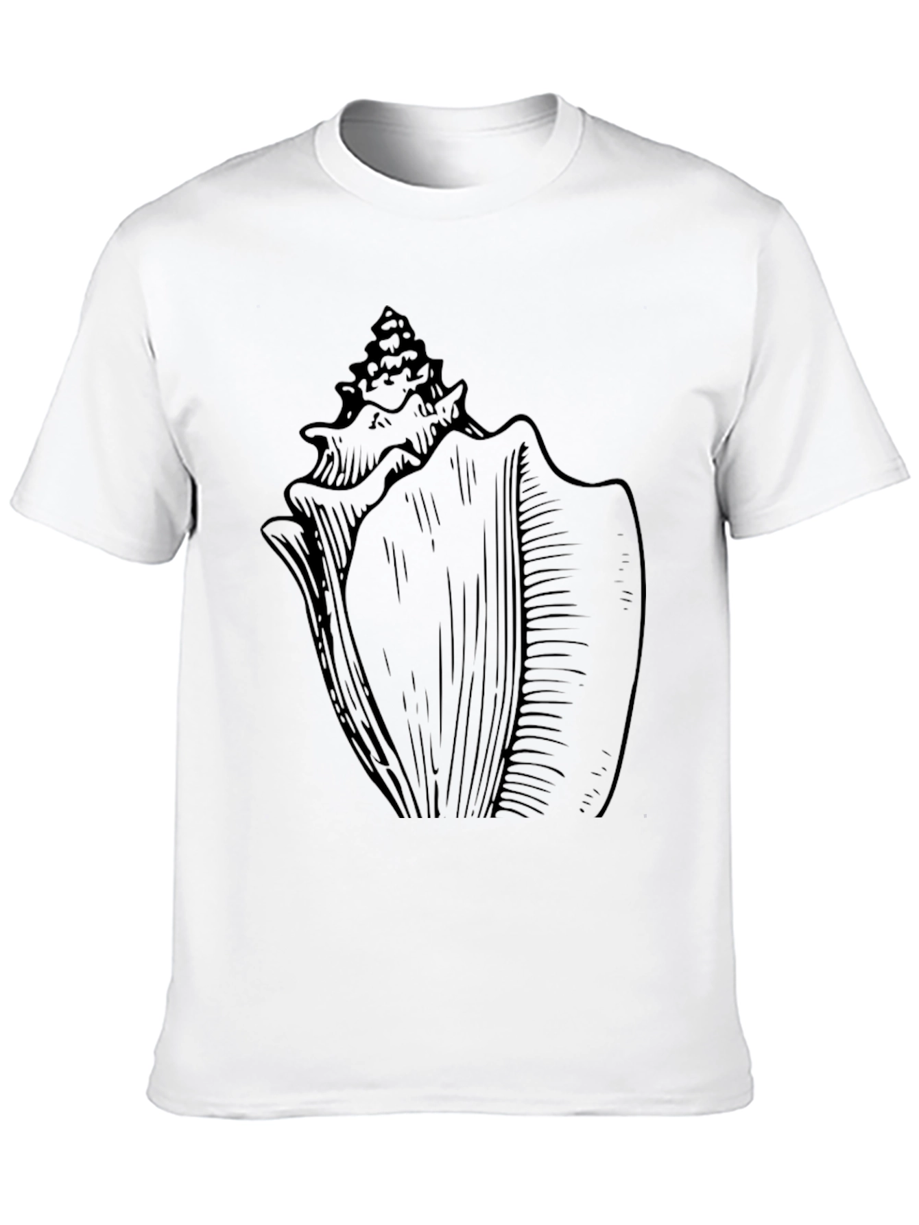 Seashell Graphic T-Shirt - Black Cotton Tee