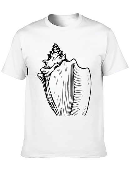Seashell Graphic T-Shirt - Black Cotton Tee