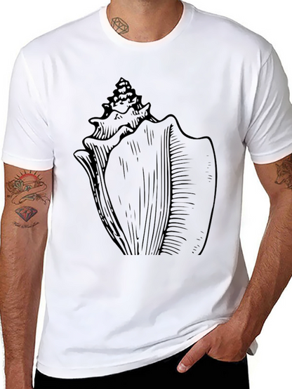 Seashell Graphic T-Shirt - Black Cotton Tee