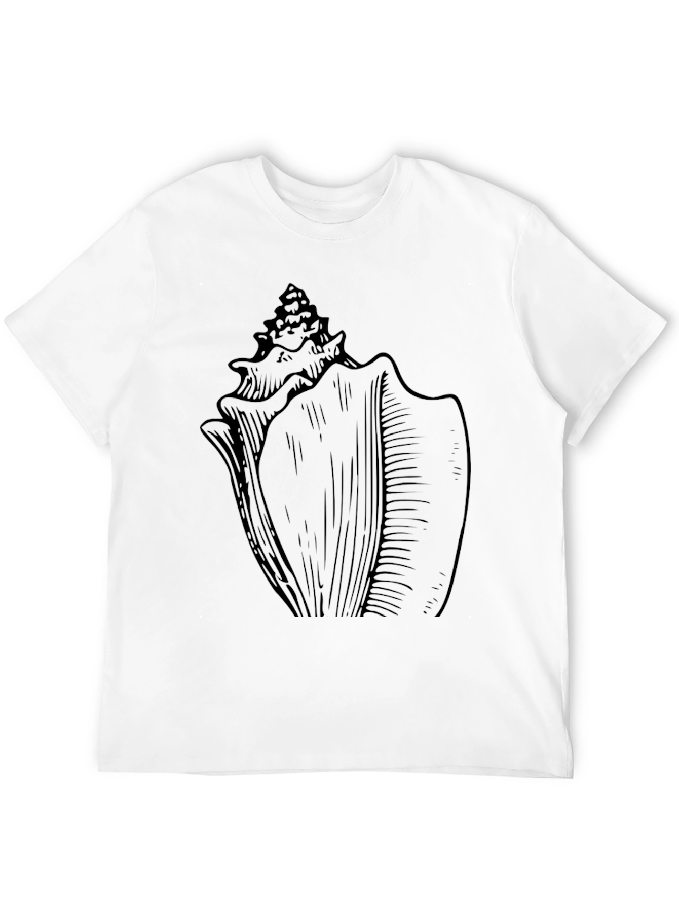 Seashell Graphic T-Shirt - Black Cotton Tee