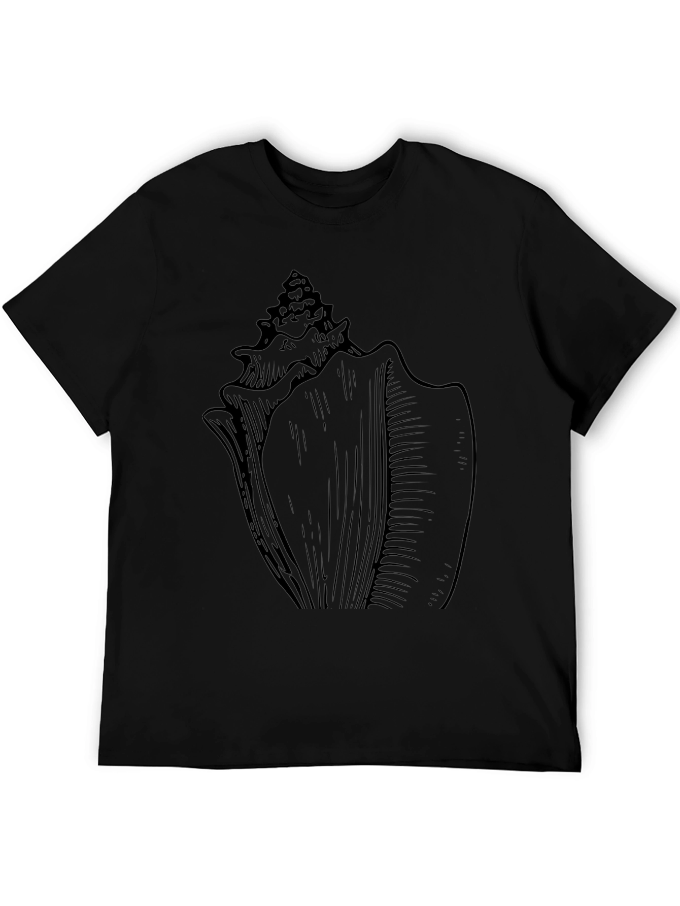 Seashell Graphic T-Shirt - Black Cotton Tee