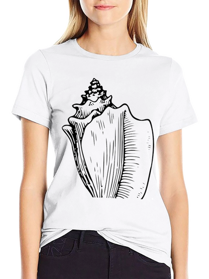Seashell Graphic T-Shirt - Black Cotton Tee