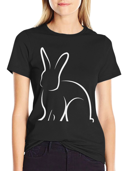 Rabbit Outline Graphic T-Shirt