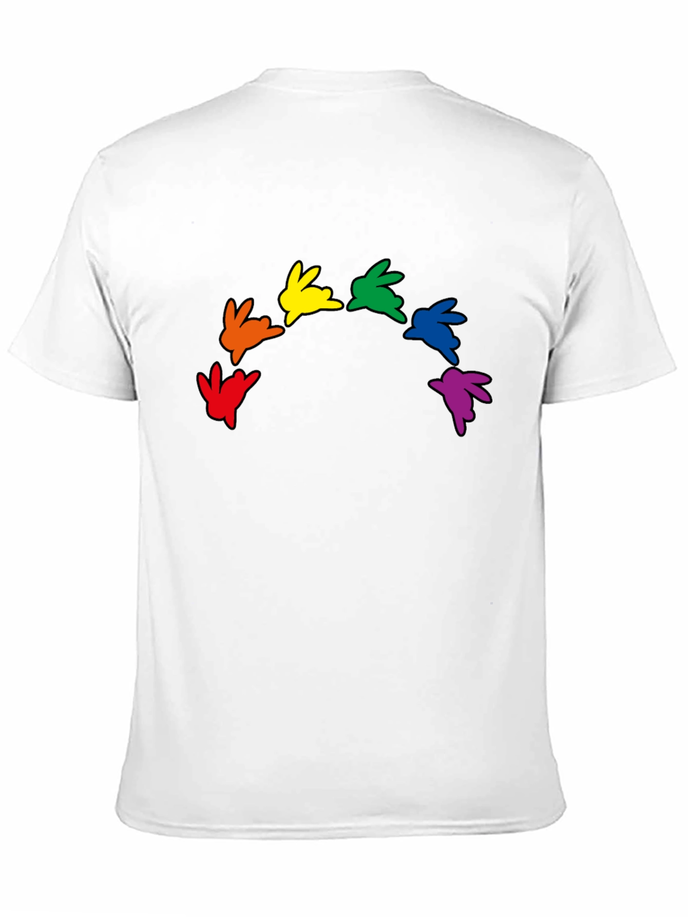 Rainbow Bunny Graphic Black T-Shirt