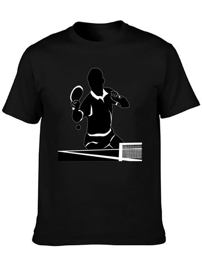 Table Tennis Player Graphic Tee - Black