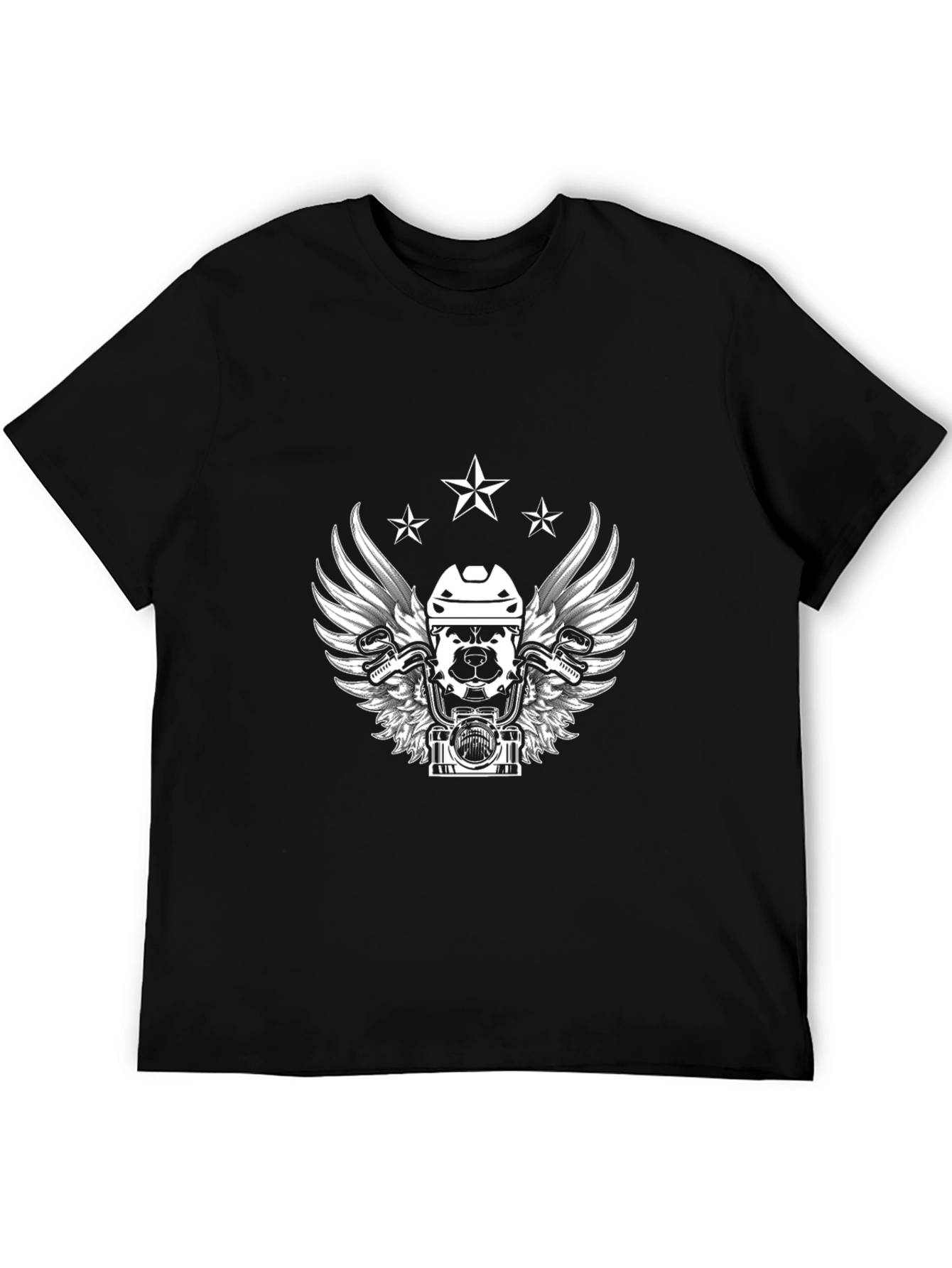 Black T-Shirt with Hockey Dog Graphic