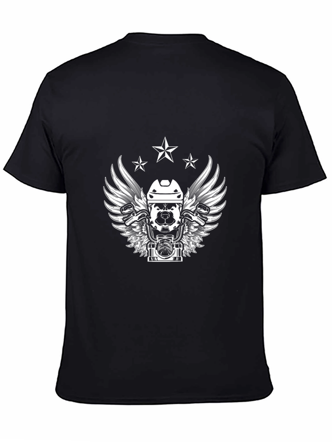 Black T-Shirt with Hockey Dog Graphic