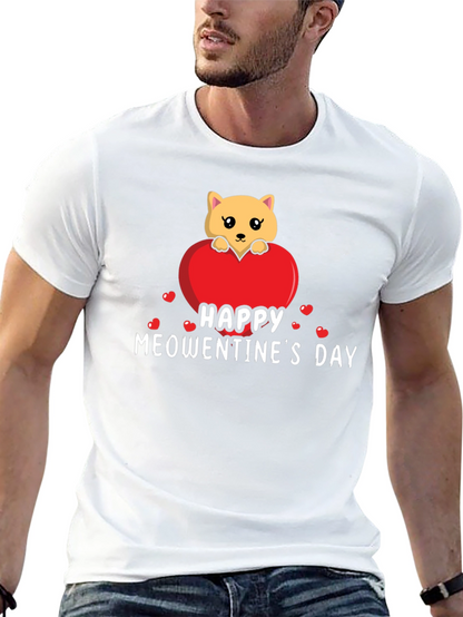 Happy Meowentines Day Black T-Shirt